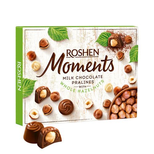 Конфеты Roshen Moments с цельным фундуком 116г