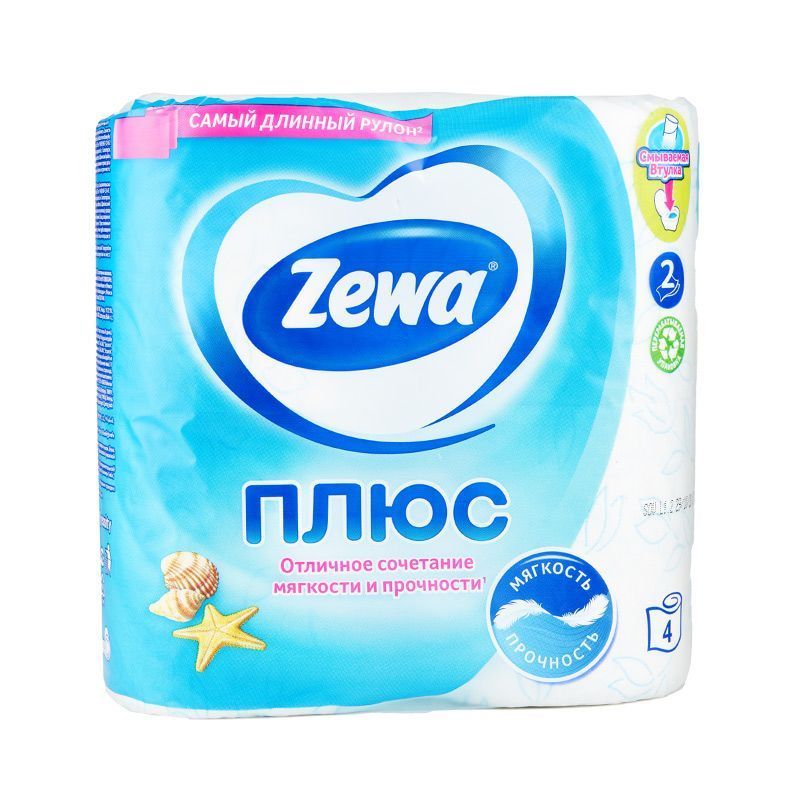 Туалетная бумага Zewa Плюс Свежесть океана 4шт