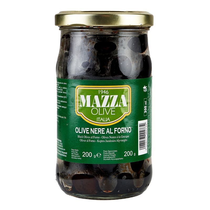Оливки чорні запечені Mazza 200г