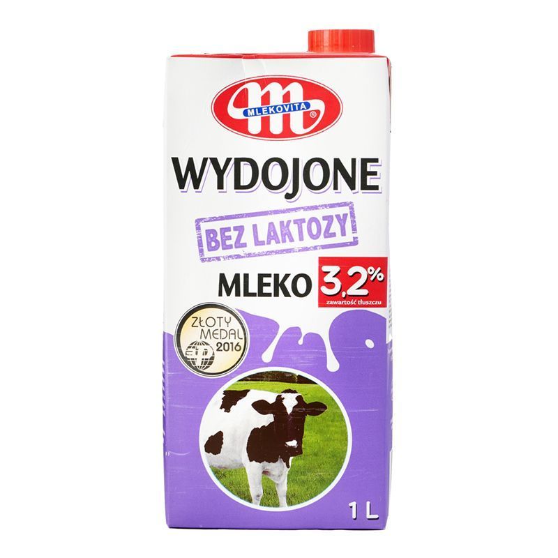 Молоко Mlekovita УВТ без лактозы 3,2% 1л