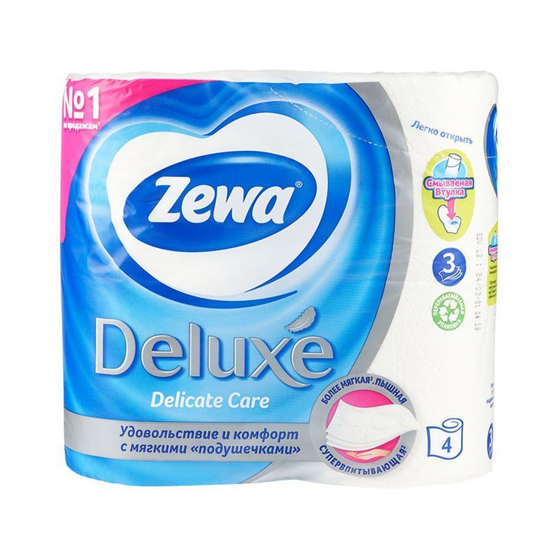 Туалетная бумага Zewa Deluxe белая 4шт
