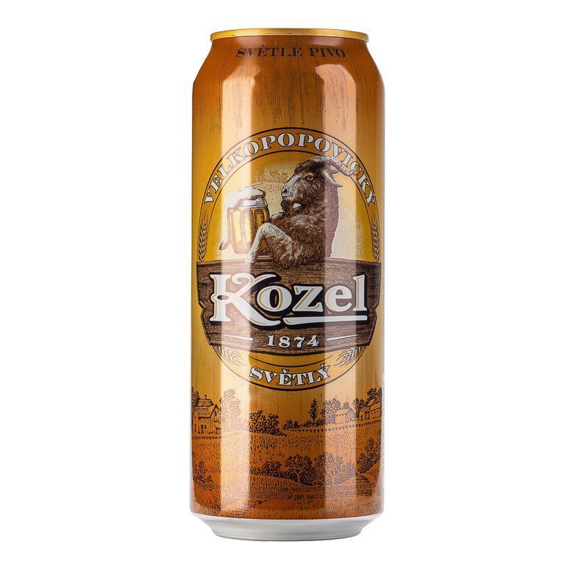 Пиво Velkopopovitsky Kozel светлое 4% ж/б 0.5л