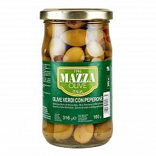 Оливки зелені фаршировані паприкою Mazza 316г